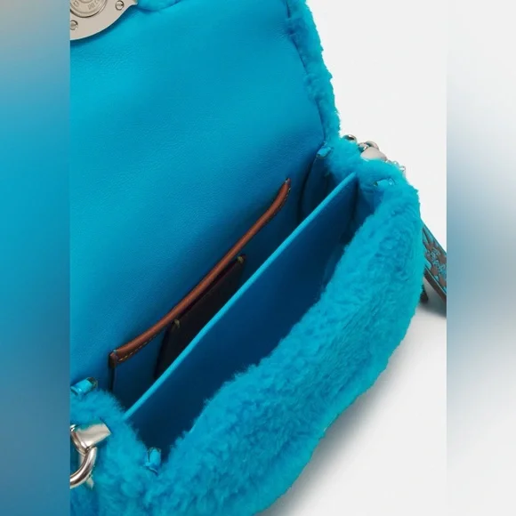 πππ COACH THE LIL NAS X DROP TABBY 18 SHEARLING/LEATHER SHOULDER BAG - Picture 13 of 15